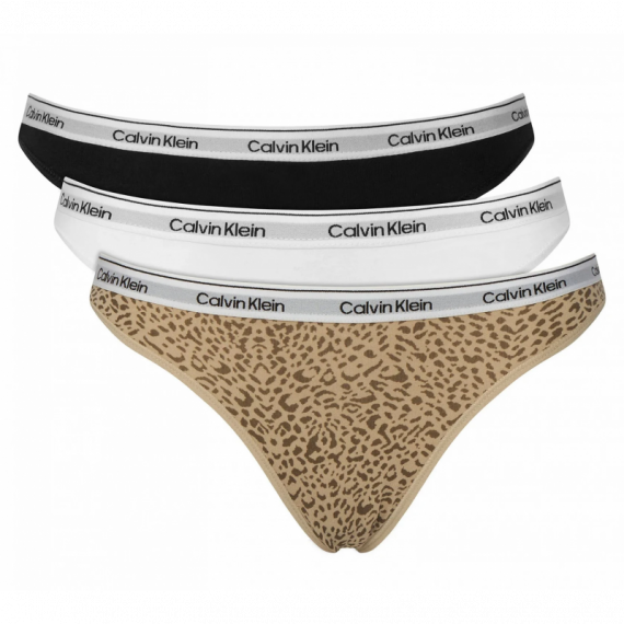 Tripack Tanga CALVIN KLEIN Leopardo/blanco/negro
