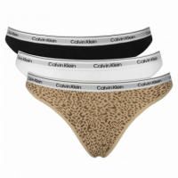 TriPack Tanga Calvin Klein Leopardo/blanco/negro