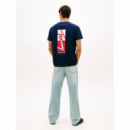 Camiseta Tommy Jeans Navy logo espalda