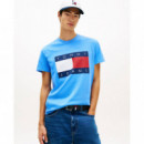 TJM REG BIG FLAG SS TEE EXT BLUE TWILIGH
