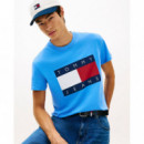 TJM REG BIG FLAG SS TEE EXT BLUE TWILIGH