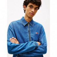 TJM CHAMBRAY HARRINGTON JACKET DENIM MED