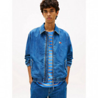 TJM CHAMBRAY HARRINGTON JACKET DENIM MED