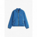 Tjm Chambray Harrington Jacket Denim Med  TOMMY JEANS
