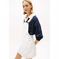 DENIM DUNGAREE DRESS FLG BJ6099 DENIM WH