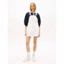 DENIM DUNGAREE DRESS FLG BJ6099 DENIM WH