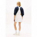 DENIM DUNGAREE DRESS FLG BJ6099 DENIM WH