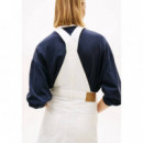 DENIM DUNGAREE DRESS FLG BJ6099 DENIM WH