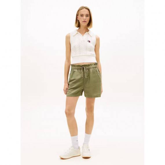 TJW ESSENTIAL LINEN SHORTS BAY LEAF