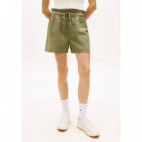 TJW ESSENTIAL LINEN SHORTS BAY LEAF