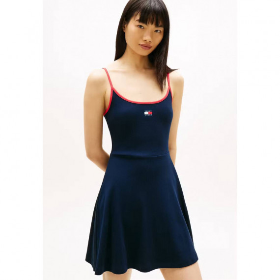 TJW F&F STRAPPY BADGE DRESS DARK NIGHT N