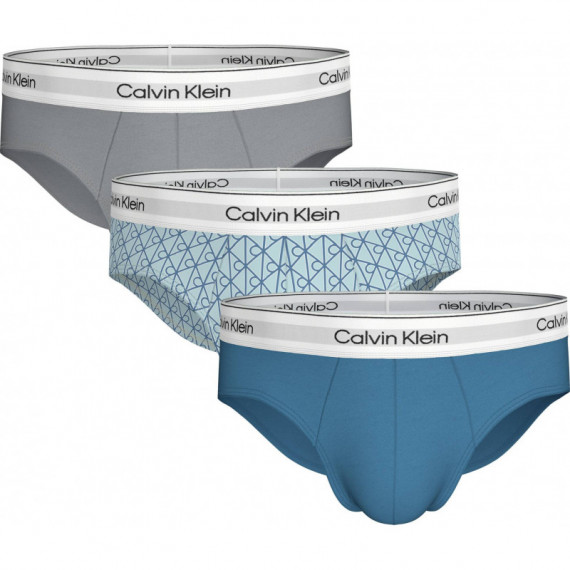 HIP BRIEF 3PK MISTY GREY/ICON COTTON EMB