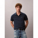 SS OPEN COLLAR CASUAL PIQUE POLO NAVY ST