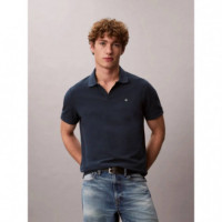 SS OPEN COLLAR CASUAL PIQUE POLO NAVY ST