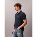 SS OPEN COLLAR CASUAL PIQUE POLO NAVY ST