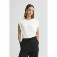 camisetas mujer Camiseta ICHI Lisken Cloud Dancer