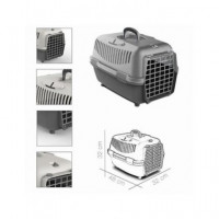 601561 TRANSPORTIN MASCOTAS GRIS CLARO 48X32X32CM