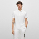 HUGO Polo de Piqué de Algodón Blanco 50466182-120