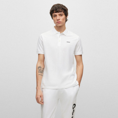 HUGO Polo de Piqu&eacute; de Algod&oacute;n Blanco 50466182-120