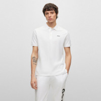 HUGO Polo de Piqué de Algodón Blanco 50466182-120