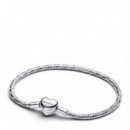 Pandora Pulsera de plata de ley con cadena de serpiente facetada 594236C00