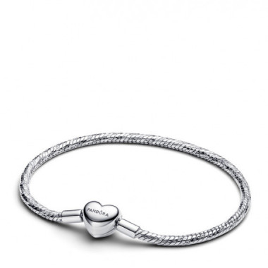 Pandora Pulsera de plata de ley con cadena de serpiente facetada 594236C00