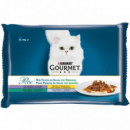 GOURMET Gato Perle Lamina Legumbre y Cordero 4X85 Gr