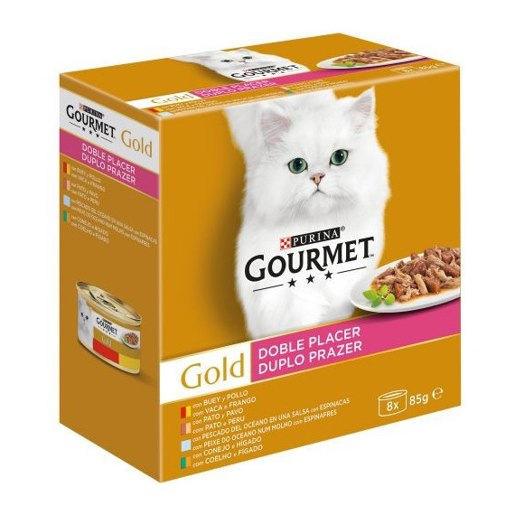 GOURMET Gato Gold Doble Placer Surtido 8X85