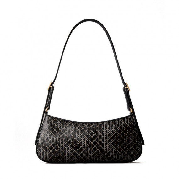 Bolso pequeño de hombro con emblema revestido y logo