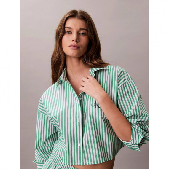 CK GRAPHIC CROPPED POPLIN SHIRT PENNY ST