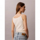 SL SLIM WOVEN LABEL CABLE TANK TOFU