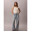 SL SLIM WOVEN LABEL CABLE TANK TOFU