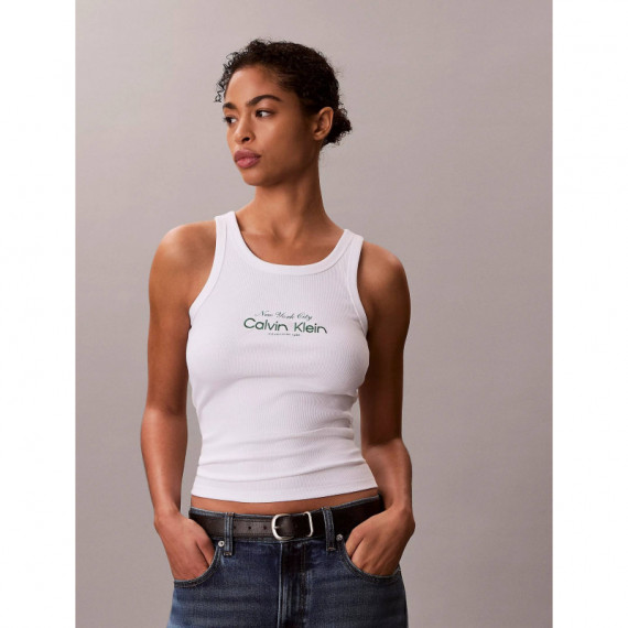 CONTOUR 2X2 RIB GRAPHIC TANK BRIGHT WHIT