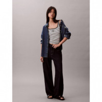 STRIPED MONOLOGO SCOOP NK RIB TA BLACK S