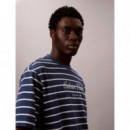 SS STRIPE CASUAL PIQUE CALVIN TE DARK DE