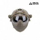 Casco Tipo Fast con Mascara Tan DELTA TACTICS