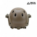 Casco Tipo Fast con Mascara Tan DELTA TACTICS