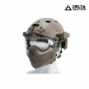 Casco Tipo Fast con Mascara Tan DELTA TACTICS