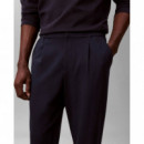 SLIM TAPERED KNIT PLEATED PANT DARK SAPP