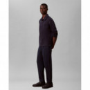 SLIM TAPERED KNIT PLEATED PANT DARK SAPP