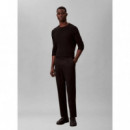 SLIM TAPERED KNIT PLEATED PANT BLACK