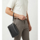 EMBLEM AOP COATED POUCH W/ HANDL BLACK