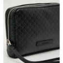 EMBLEM AOP COATED POUCH W/ HANDL BLACK