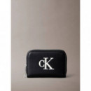 BOLD CK MEDIUM ZIP AROUND BLACK/WHITE