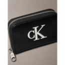 BOLD CK MEDIUM ZIP AROUND BLACK/WHITE