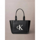 BOLD CK MEDIUM TOTE BLACK/WHITE