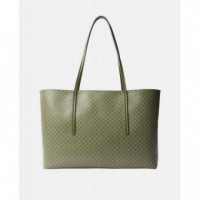 EMBLEM AOP TOTE W/ POUCH OLIVINE AOP