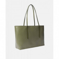EMBLEM AOP TOTE W/ POUCH OLIVINE AOP