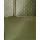 EMBLEM AOP TOTE W/ POUCH OLIVINE AOP