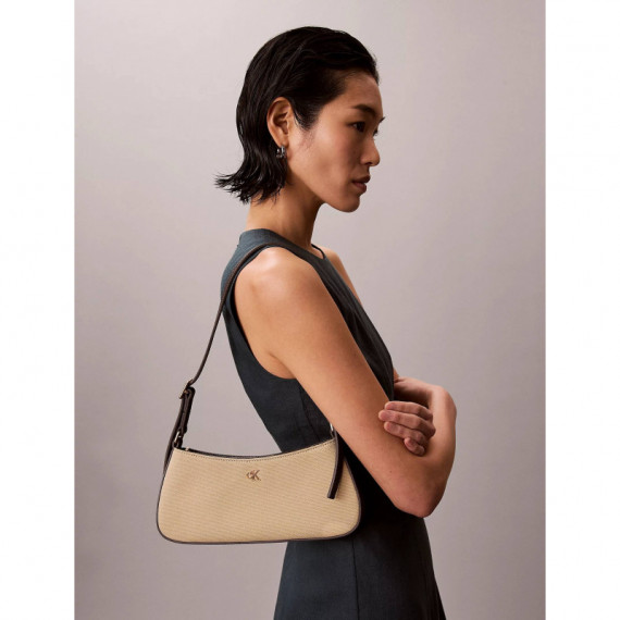 CK CANVAS SMALL SHOULDER BAG KHAKI CANVA